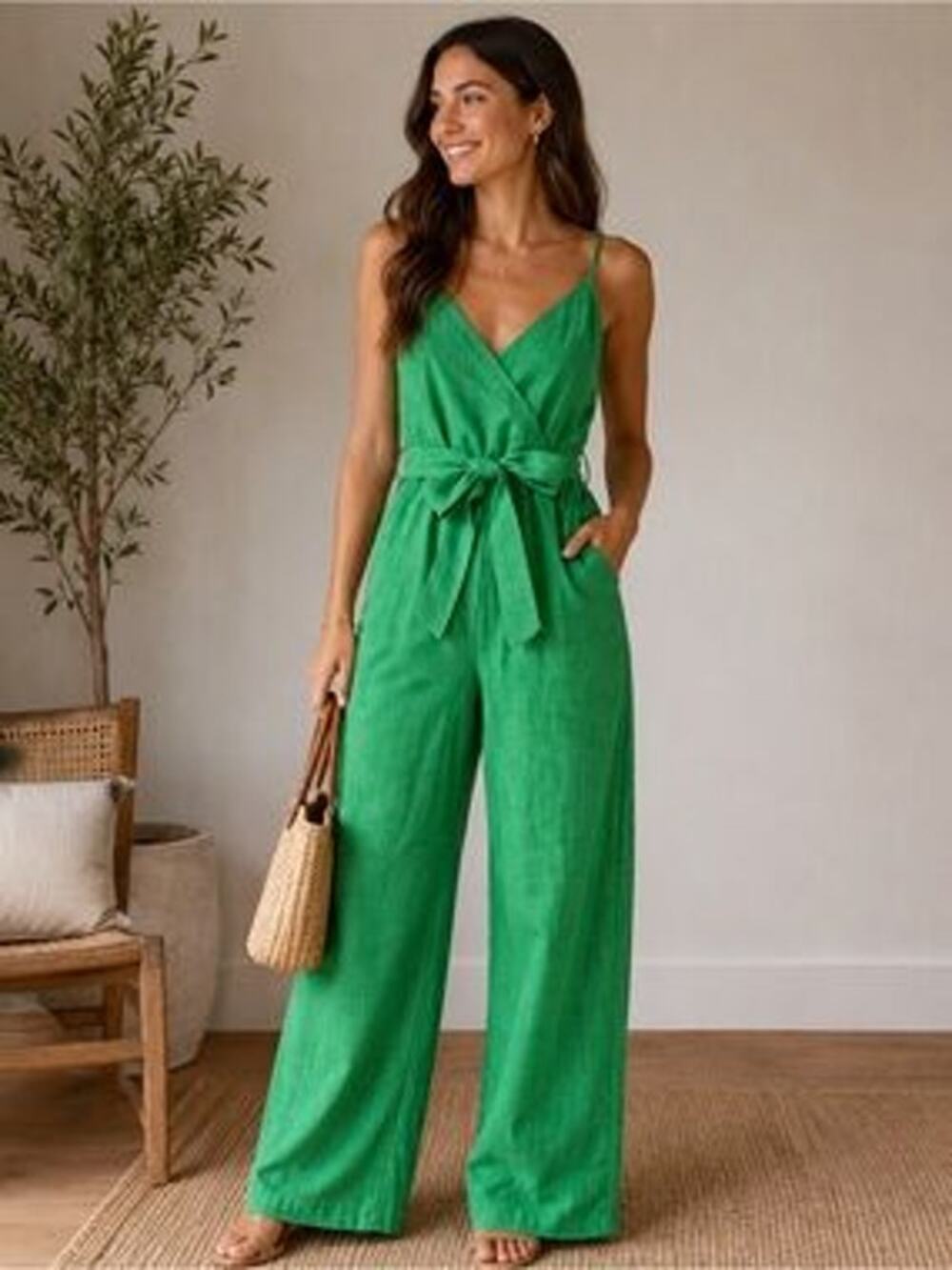 Flying Tomato Bright Green Jumpsuit Size XS Romper One Piece Sleeveless
